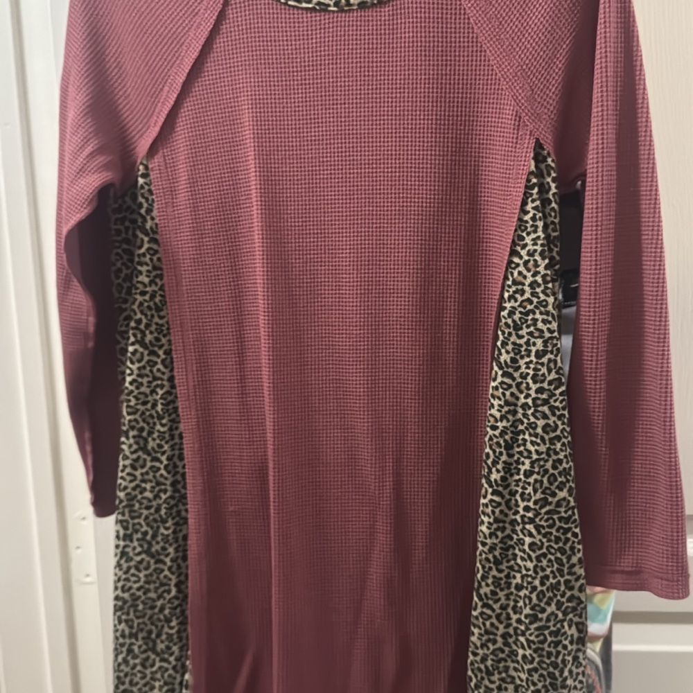Umgee Pink and Leopard Print Dress